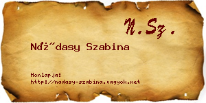 Nádasy Szabina névjegykártya